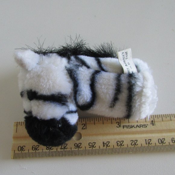 Zebra Finger Puppet Stuffed Animal Plush - Picture 3 of 6